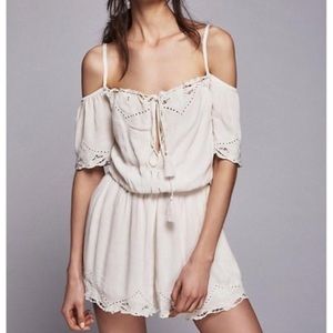 NWT Free People Romantic Eyelet Romper / Size S / Ivory